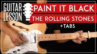 Paint It Black Guitar Tutorial 🎸The Rolling Stones Guitar Lesson |Riff + Chords + TAB|