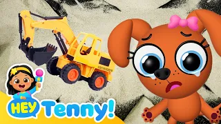 Let's Play with Excavator! | Tractor, Truck + more | Educational Video for Kids | Hey Tenny!
