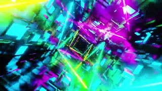 Flying in a tunnel with flashing multicolored fluorescent lights. Infinitely looped animation.