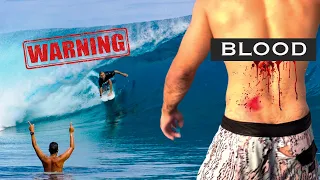 DESTROYED BY THE REEF AT TEAHUPOO!