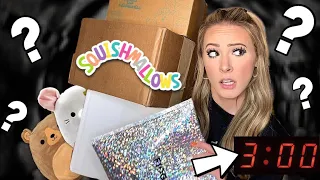 OPENING MYSTERY SQUISHMALLOWS, SLIME, & FIDGET PACKAGES AT 3 AM 🫣🕛 (GONE WRONG)