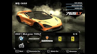 NFS Most Wanted - McLaren 765LT With Spoiler