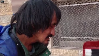 Homeless man on the street plays beautifully (Remix / Horizontal video)