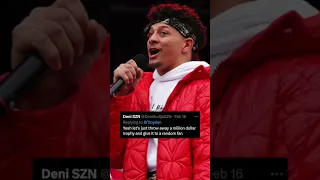 Drunk Mahomes GIVES AWAY Lombardi trophy to random fan?!