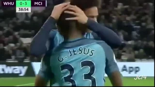 West Ham vs Man city Highlights 0 4 HD 1 2 2017 jesus full debut