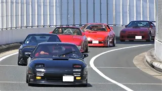 【FC集団！！】大黒PAに集まる旧車や国産スポーツカー、国産改造車のエンジンサウンド・加速サウンド