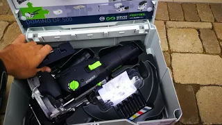 Unpacking / unboxing joining machine  Festool DOMINO DF 500 Q-Plus 574325