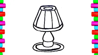 Drawing a table lamp | How to draw table lamp | Painting and coloring for kids,toddlers