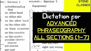 Advanced Phraseography All Sections (Dictation) | Pitman Shorthand (English) | 2021