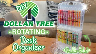 *NEW* Rotating Desk Organizer!!! | Dollar Tree DIY | Make-It Monday | Ep. 8