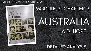 Australia By A.D. Hope|6th Sem|New Literatures in English|Calicut University