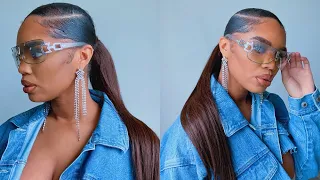 Natural Hair Low Ponytail With ClipIns FT. Amazing Beauty Extensions