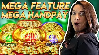 OMG !! MAX BET !! MEGA FEATURE !! MEGA HANDPAY !!! THE BAG GAME !!