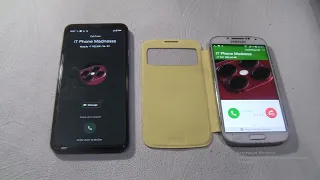 Double Incoming call at the Same Time Samsung Galaxy S4 Yellow cover+Pixel