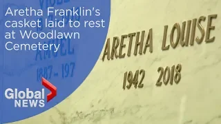 Aretha Franklin: 'Queen of Soul's' casket laid to rest at Woodlawn Cemetery