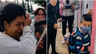 una mujer rompe en llanto al dejar a su hijo en la escuela y genera debate en redes sociales