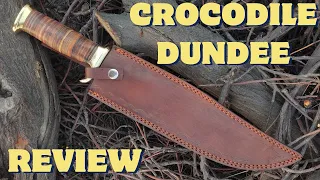 REVEALING CUSTOM CROCODILE DUNDEE KNIVE IN 440C WITH PURE LEATHER SHEATH 🩶🤟🏻