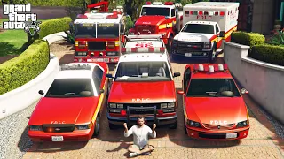 GTA 5 - Stealing Liberty City Fire Department Vehicles With Michael! | (GTA V Real Life Cars #82)