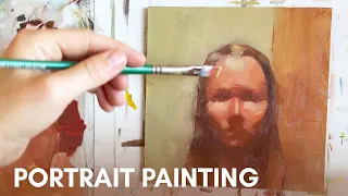 Portrait oil painting timelapse | portrait oil painting process no talking
