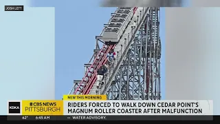 Riders get stuck on Magnum XL 200 at Cedar Point