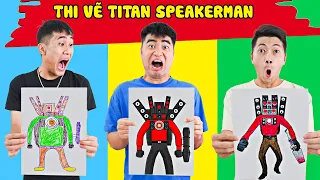 Gấu Đỏ TV - Thử Thách Vẽ Titan Speakerman, Luffy Và Zoro Trong Đảo Hải Tặc - Ai Vẽ Đẹp Nhất Sẽ Thắng