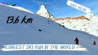 Skiing one of the longest ski runs in The World - Klein Matterhorn to Zermatt. #skiing