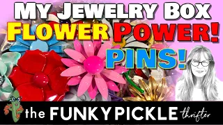 FLOWER POWER PIN Jewelry Collection GroOvY HiPpY Brooches 60s 70s