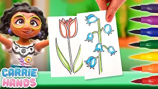 Disney Encanto Mirabel & Isabela Draw A DIY Flower Garden | Craft Videos For Kids