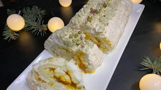 How easy it is to make a meringue roll! It melts in your mouth!