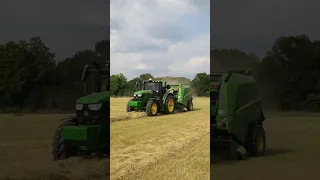 John Deere V461R and 6r155 baling Hay in Texas #johndeere #farming #farmer #texas