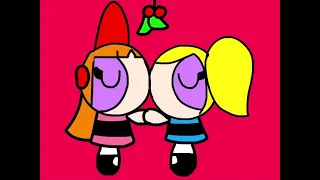 Powerpuff Girls Drawings:Kissing Under the Mistletoe