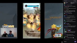 Tap Titans 2 Live Stream Übertragung von Gamehive zum Update