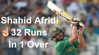 Shahid Afridi 32 Runs In 1 Over 4,4,6,6,6,6 Highlights