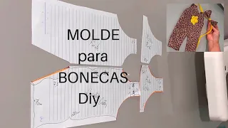 MOLDE MACACÃO/JARDINEIRA para BONECAS - Diy- Risoleta