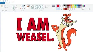 How to draw the I Am Weasel logo using MS Paint | How to draw on your computer