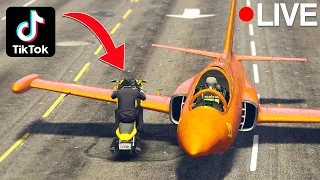 Recreating VIRAL GTA 5 STUNTS on Tik Tok #55! LIVE