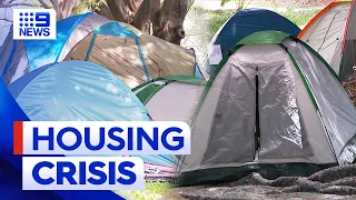 Families living in tents due to housing crisis | 9 News Australia