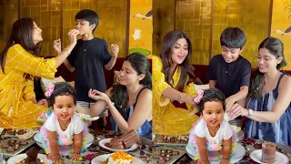 Shilpa Shetty Celebrates Easter With Daughter Samisha Shetty, Son Viaan & Sister Shamita Shetty