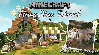 How to build a Flower Shop🌷| Minecraft Tutorial using CIT Resource Packs