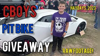 Cboys, Raw footage of cboys pit bike giveaway Haydays grass drags 2023 ￼￼￼