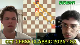 BISHOP ENDING!! Magnuns Carlsen vs Alireza Firouzja || Chess Classic 2024 Div I - G3