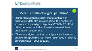 What is methodological pluralism? - Graham Crow