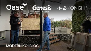 Modern Koi Blog #5838 - Rolands um die Terasse herum gebauter 20.000 Liter GfK-Laminatteich