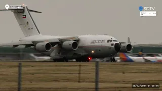 Stansted Airport Live -Cargolux 747 & C17 - 6th February 2024
