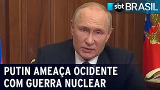 Putin convoca reservistas e ameaça países do Ocidente com guerra nuclear | SBT Brasil (21/09/22)