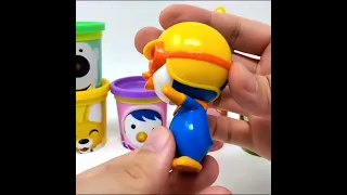 Pororo Characters Play-Doh Can Heads and Surprise Toys: Pororo, Rody, and Poby #shorts