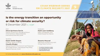 Webinar Series: Is the energy transition an opportunity or risk for climate security?