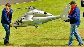 HUGE RC X-3 EUROCOPTER EXPERIMENTAL SCALE MODEL TURBINE HELICOPTER FLIGHT DEMONSTRATION