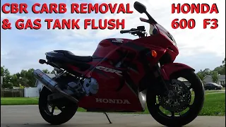 1998 HONDA CBR CARB REMOVAL AND RUSTED GAS TANK (CLEAN)