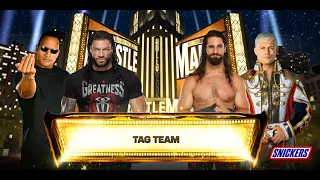 The Rock & Roman Reigns vs Seth Rollins & Cody Rhodes - Tag Team Match Wrestlemania: WWE2K24 | WWE